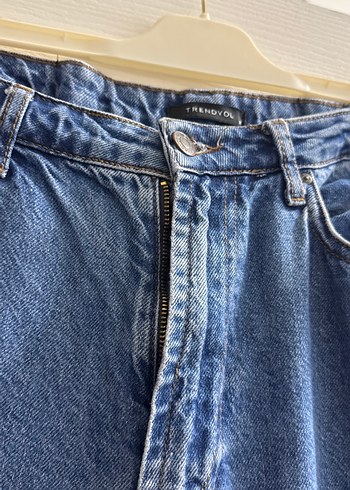 Kadın Mavi Rahat Kesim Midi Denim Jean - Görsel 2