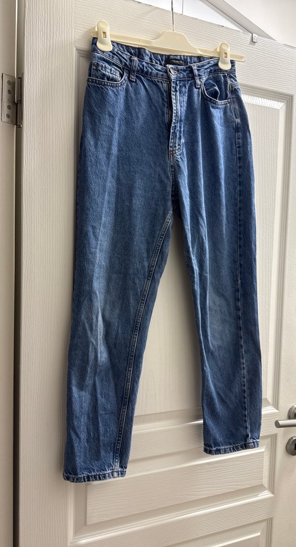 Kadın Mavi Rahat Kesim Midi Denim Jean - Görsel 4