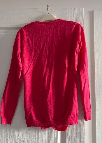 Pembe V Yaka Fırfırlı Hamile Hırka - Görsel 6