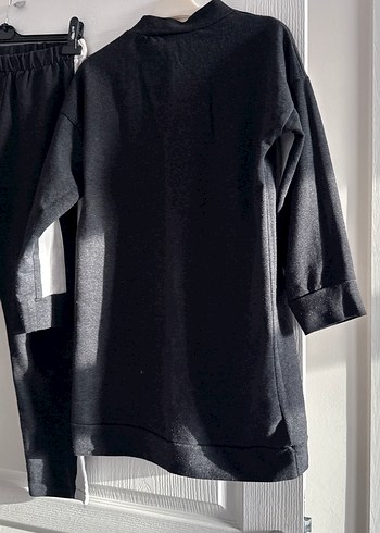 Gri Şeritli Siyah Kadın Eşofman Takımı - Görsel 5