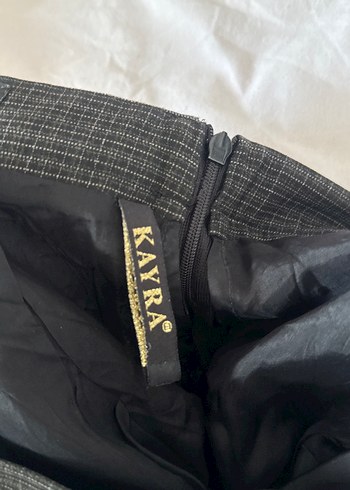 Gri Piliseli Midi diz altı etek Kadın Etek - Görsel 8