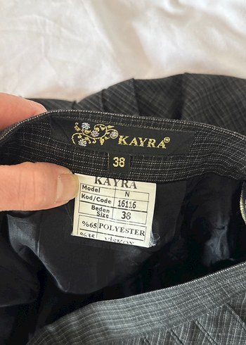 Gri Piliseli Midi diz altı etek Kadın Etek - Görsel 11