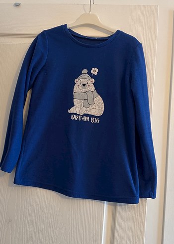 Kız Çocuk Mavi Uzun Kollu Sweatshirt - Görsel 5