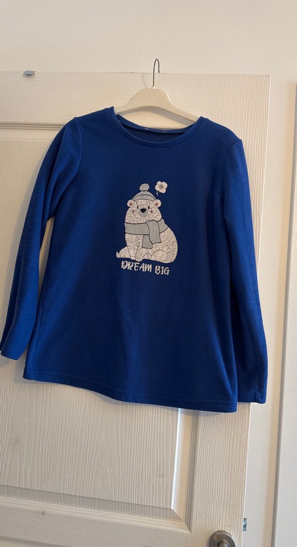 Kız Çocuk Mavi Uzun Kollu Sweatshirt - Görsel 5