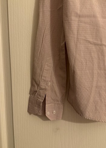 lila krem Erkek Keten Uzun Kollu Gömlek - Görsel 6