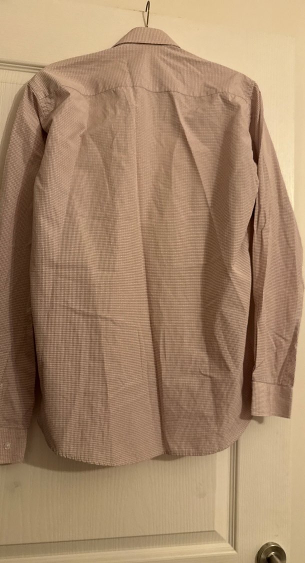 lila krem Erkek Keten Uzun Kollu Gömlek - Görsel 5