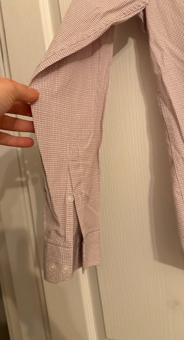 lila krem Erkek Keten Uzun Kollu Gömlek - Görsel 2