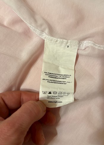 Düğmeli Beyaz Keten Erkek Gömlek kigılı marka - Görsel 12