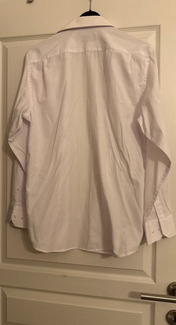 Düğmeli Beyaz Keten Erkek Gömlek kigılı marka - Görsel 5