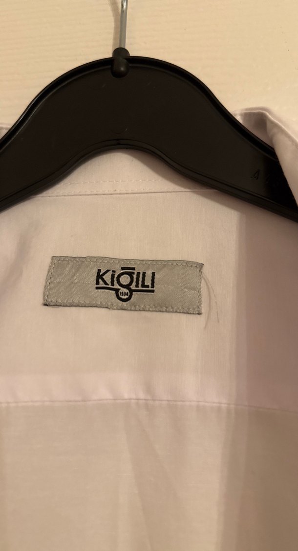 Düğmeli Beyaz Keten Erkek Gömlek kigılı marka - Görsel 2