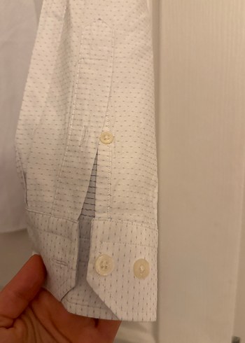 Erkek Beyaz Keten Uzun Kollu Gömlek - Görsel 5