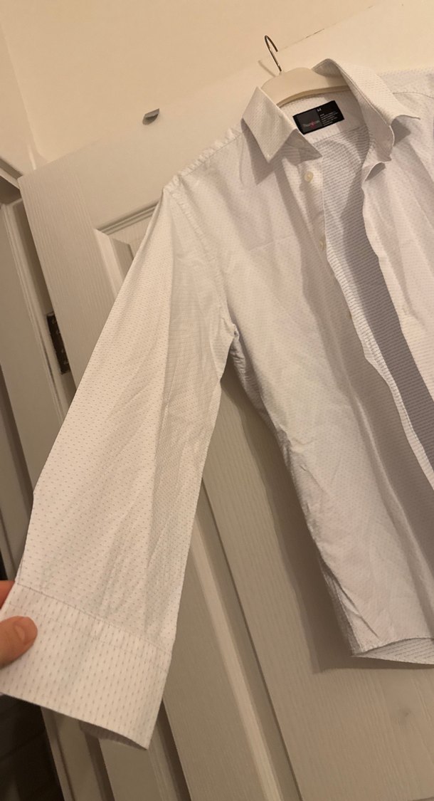 Erkek Beyaz Keten Uzun Kollu Gömlek - Görsel 3