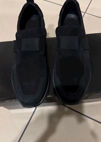 Diğer Siyah Suet Slip On Ayakkabi