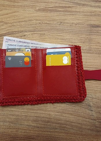 Kırmızı Örgü Kadın Cüzdanı - Görsel 2