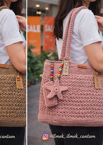 El emegi, kagit ip gunluk kullanima uygun bohem canta - Görsel 2