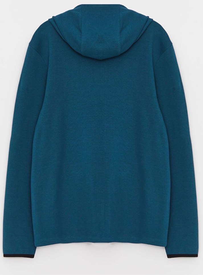 LCW active Erkek Lacivert Kapüşonlu Fermuarlı Sweatshirt - Görsel 2