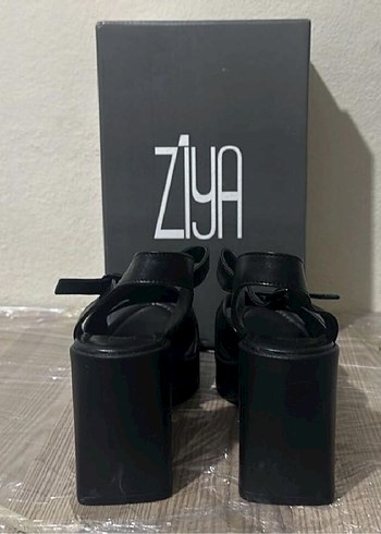 Ziya Siyah deri Topuklu Sandalet - Görsel 2