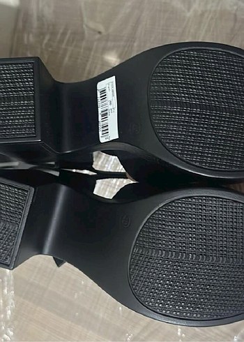 Ziya Siyah deri Topuklu Sandalet - Görsel 3