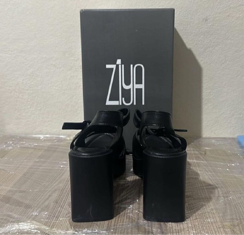 Ziya Siyah deri Topuklu Sandalet - Görsel 2