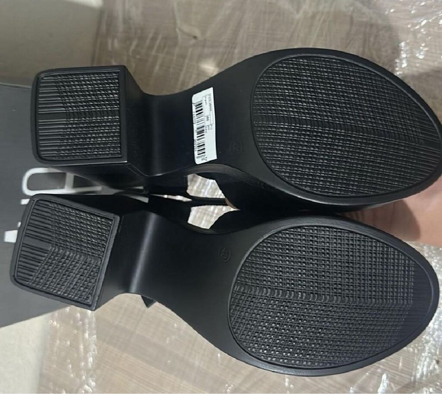 Ziya Siyah deri Topuklu Sandalet - Görsel 3