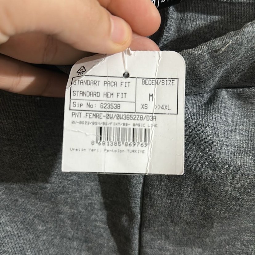 LCW Gri Fermuarlı Kadın Denim Eşofman Altı - Görsel 4