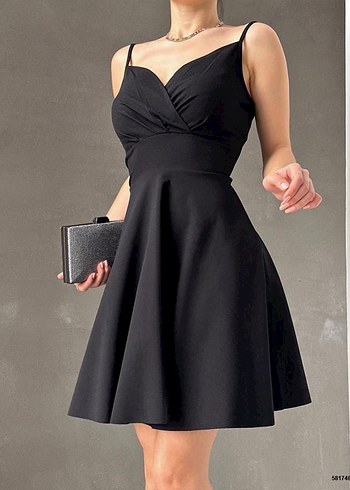 kruvaze yaka elbise - Görsel 5