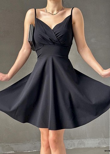 kruvaze yaka elbise - Görsel 4