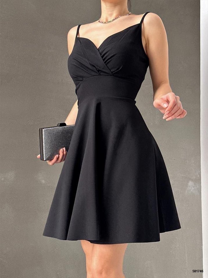 kruvaze yaka elbise - Görsel 5