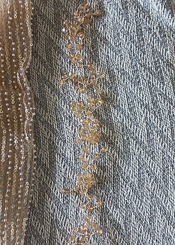 Bej Drapeli Uzun Abiye Elbise - Görsel 8