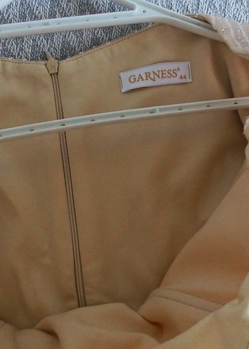 Bej Drapeli Uzun Abiye Elbise - Görsel 7