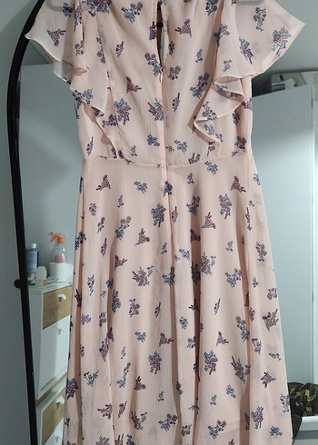 LC Waikiki Pembe Midi Bohem Renkli Desenli Elbise