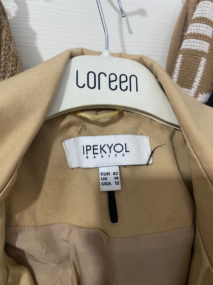 Bej Düğmeli Midi Trençkot - Görsel 3