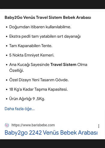 Baby2Go Venüs Travel Sistem Bebek Arabası - Görsel 6