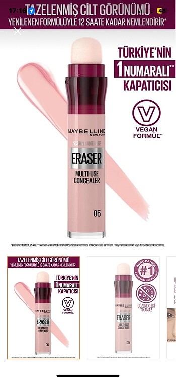 Maybelline Eraser pembe ton 05