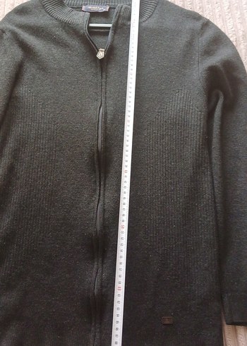 antrsıt renk kigılı marka  Fermuarlı Erkek Yün Kazak - Görsel 5