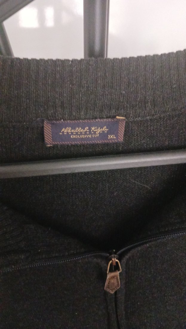 antrsıt renk kigılı marka  Fermuarlı Erkek Yün Kazak - Görsel 3