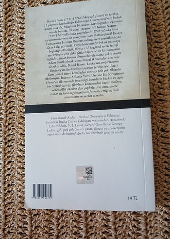 İnsanın Anlama Yetisi Üzerine Bir Soruşturma - David Hume