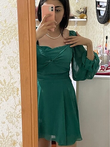 Yeşil mini elbise
