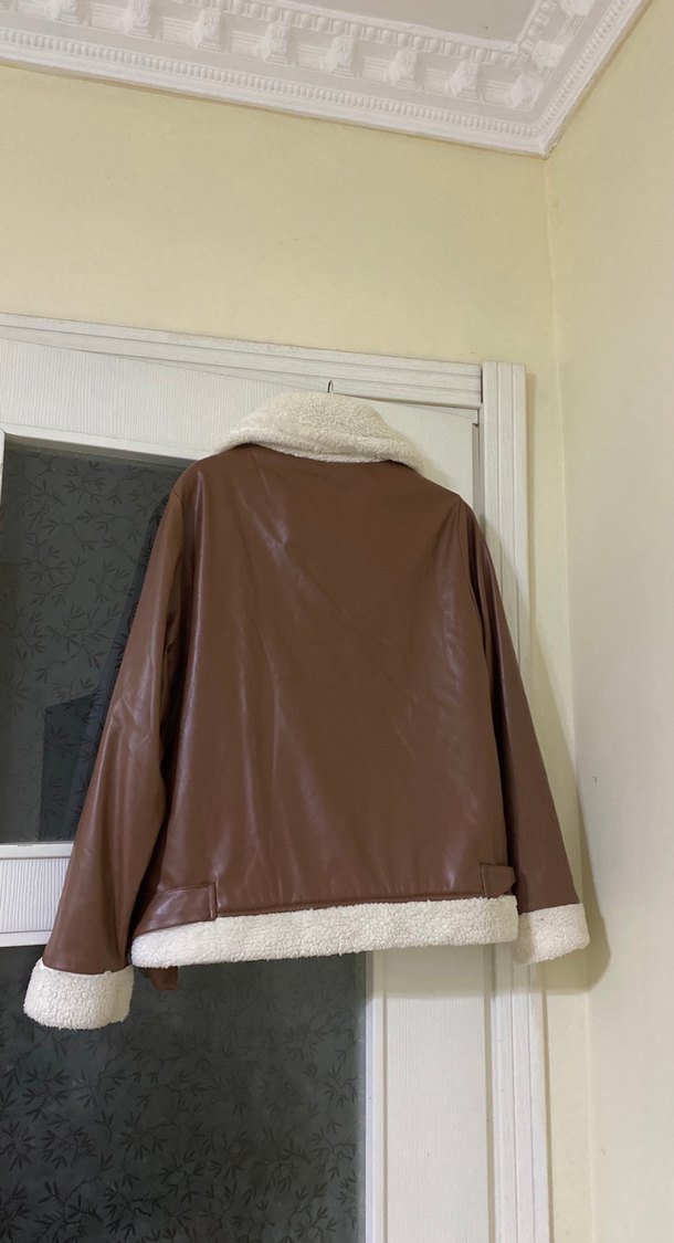 Kahverengi Kürklü Deri Kadın Ceket - Görsel 2