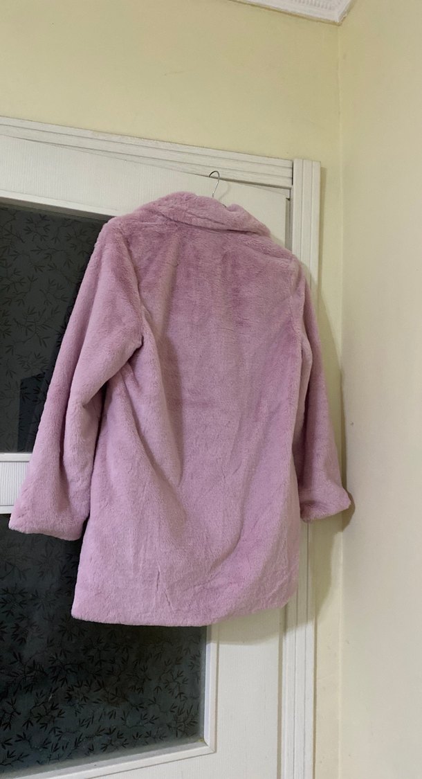 Pudra Pembe Düğmeli Midi Kadın Kaban - Görsel 2