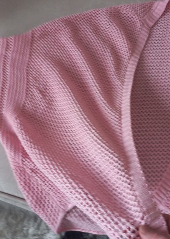 Pembe yarasa Kesim Triko hırka tiril.tiril yeniden farksız - Görsel 4