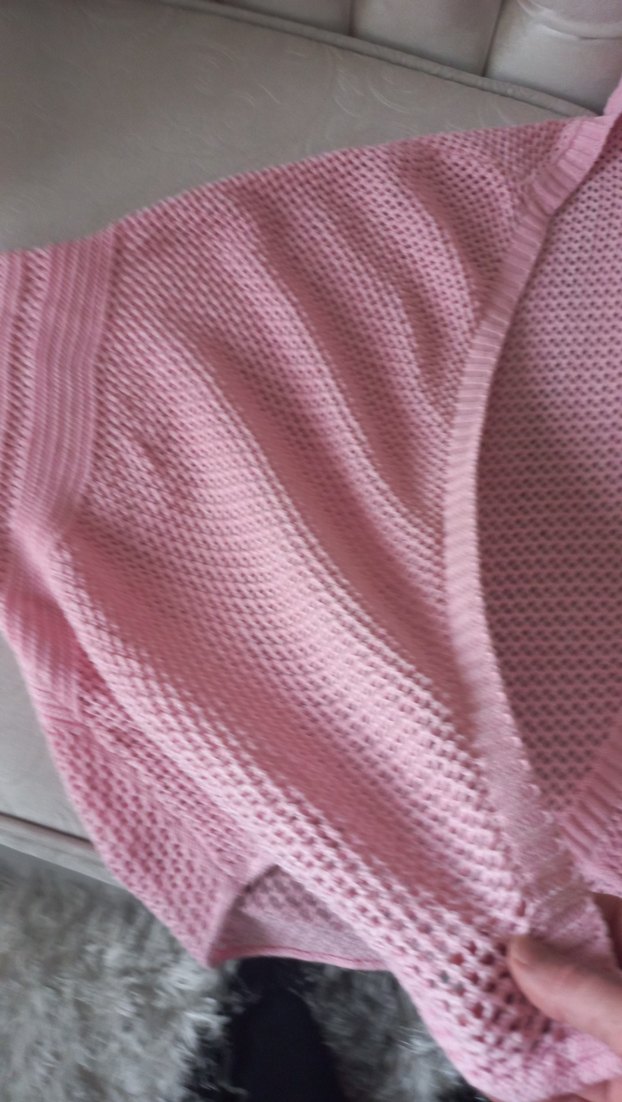 Pembe yarasa Kesim Triko hırka tiril.tiril yeniden farksız - Görsel 4