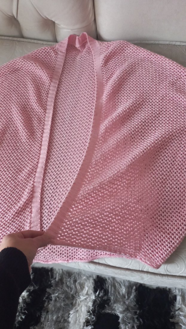 Pembe yarasa Kesim Triko hırka tiril.tiril yeniden farksız - Görsel 3