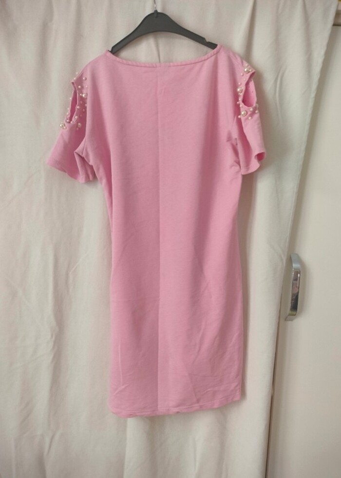 Pembe inci detaylı elbise  - Görsel 2