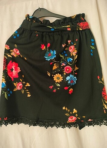 Beli kemerli mini etek - Görsel 2