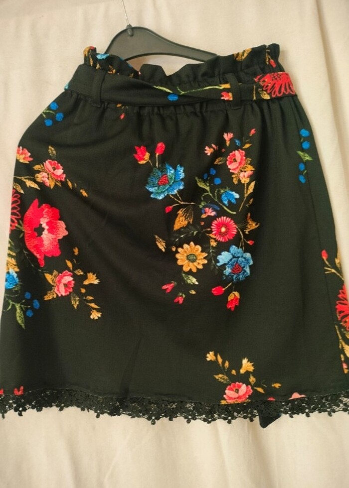 Beli kemerli mini etek - Görsel 2