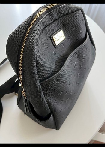 Pierre Cardin Siyah Deri Kadın Sırt Çantası - Görsel 3