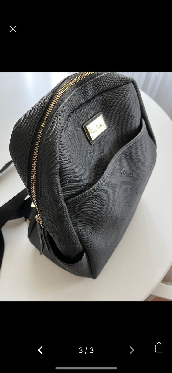 Pierre Cardin Siyah Deri Kadın Sırt Çantası - Görsel 3