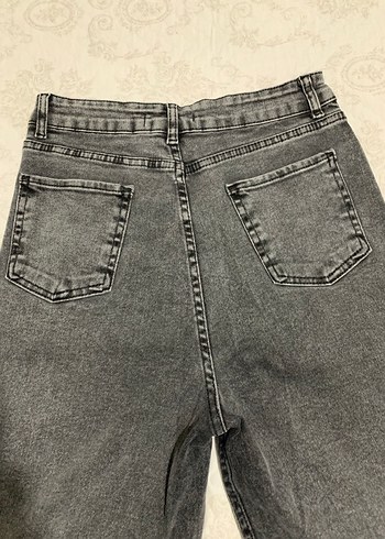 Gri Bol Kesim Kadın Denim Pantolon - Görsel 3