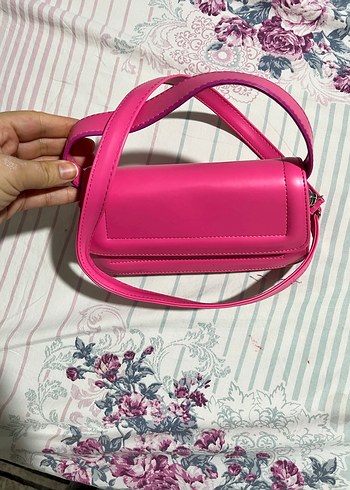 Pembe Kadın Omuz Çantası Tokalı - Görsel 3